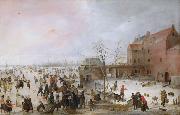 Hendrick Avercamp A Scene on the Ice Near a Town (nn03) oil painting artist